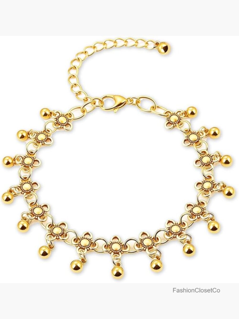 Chunky Flower Anklet for Women - Adjustable Dainty Ankle Bracelet Summer Beach